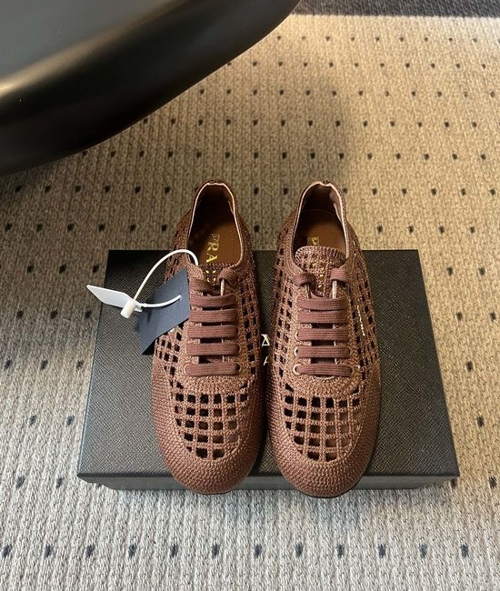 Prada Mesh Hollow Out Casual Shoes Breathable Versatile Footwear