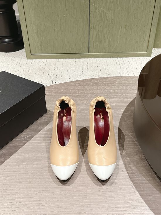 Chanel Colorblock Pointed Heel Pumps with Adjustable Elastic Strap