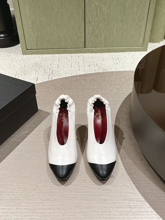 Chanel Colorblock Pointed Heel Pumps with Adjustable Elastic Strap