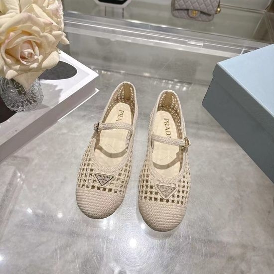 Prada Crochet Upper Non Slip Rubber Sole Flat Casual Shoes