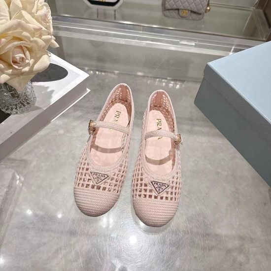 Prada Crochet Upper Non Slip Rubber Sole Flat Casual Shoes
