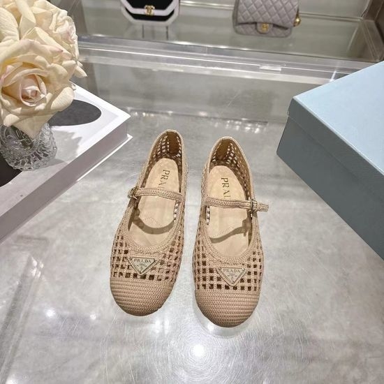 Prada Crochet Upper Non Slip Rubber Sole Flat Casual Shoes