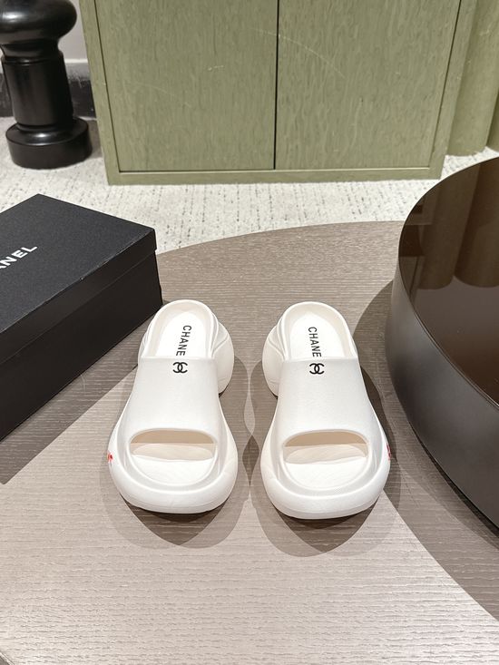Chanel Elevating Casual Slip-on Platform Slides with Soft Upper