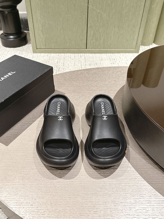 Chanel Elevating Casual Slip-on Platform Slides with Soft Upper