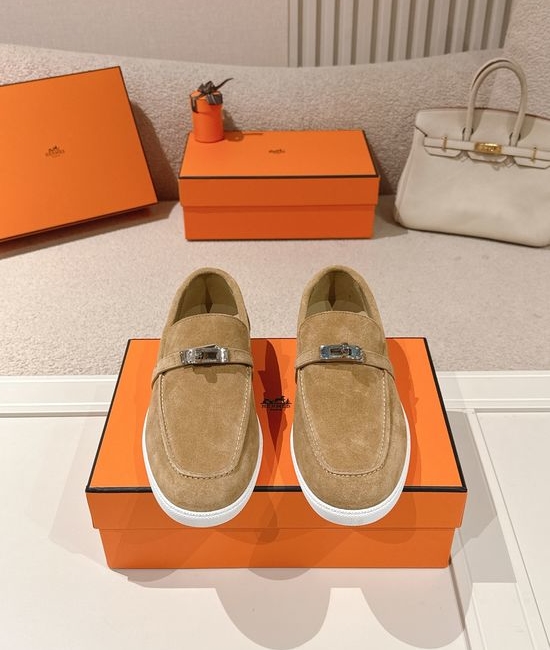 Hermes Classic Loafers with Decorative Buckle Design