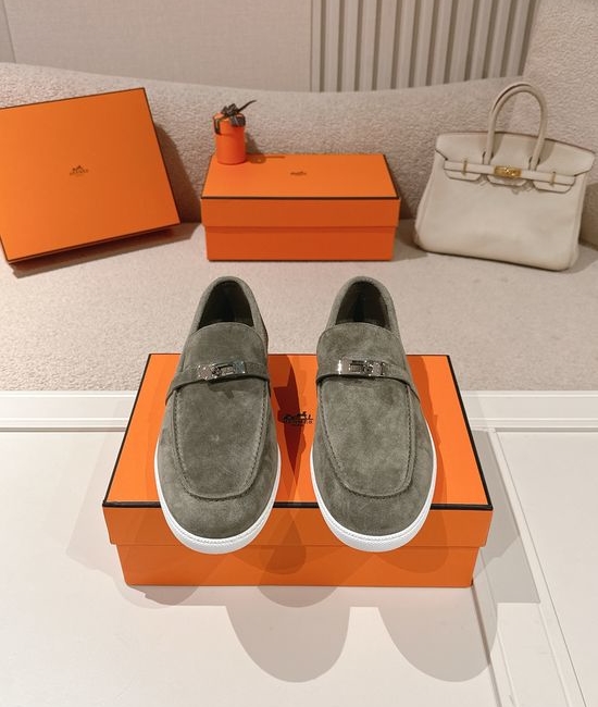 Hermes Classic Loafers with Decorative Buckle Design
