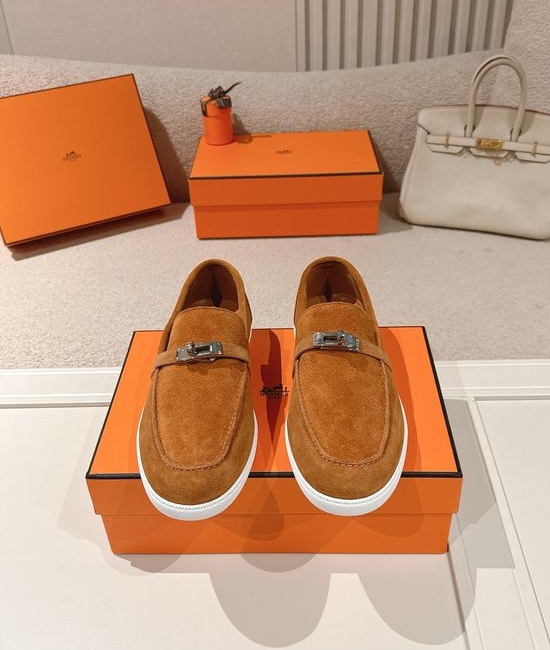 Hermes Classic Loafers with Decorative Buckle Design