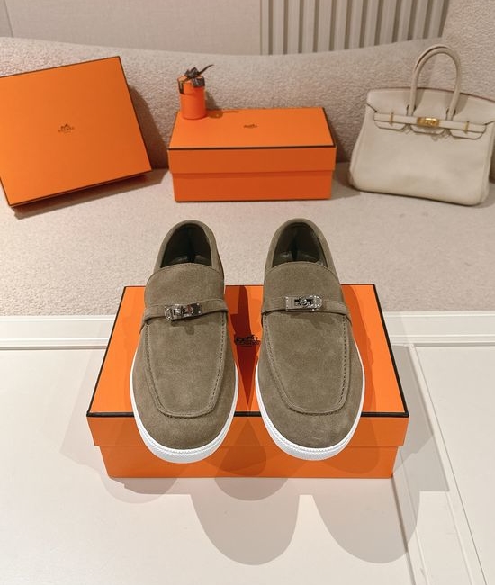 Hermes Classic Loafers with Decorative Buckle Design