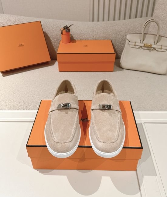 Hermes Classic Loafers with Decorative Buckle Design
