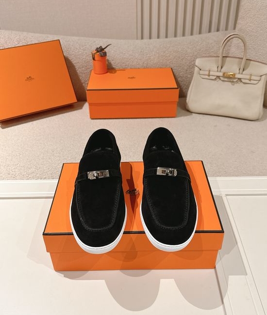 Hermes Classic Loafers with Decorative Buckle Design
