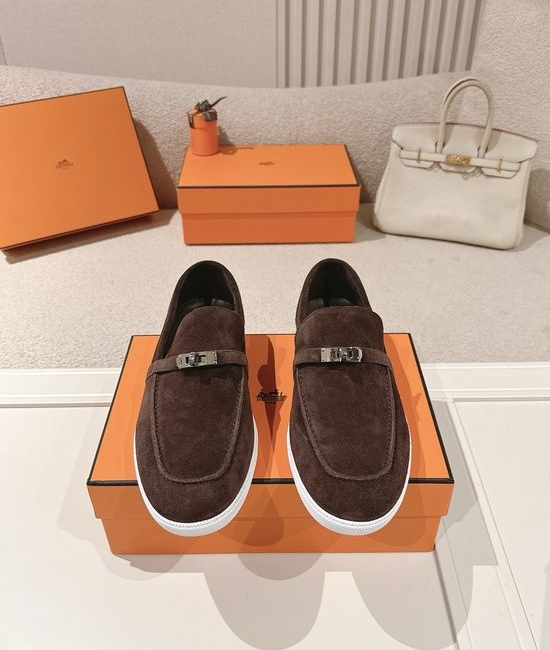 Hermes Classic Loafers with Decorative Buckle Design