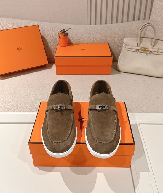 Hermes Classic Loafers with Decorative Buckle Design