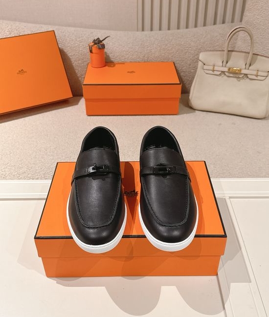 Hermes Classic Loafers with Decorative Buckle Design