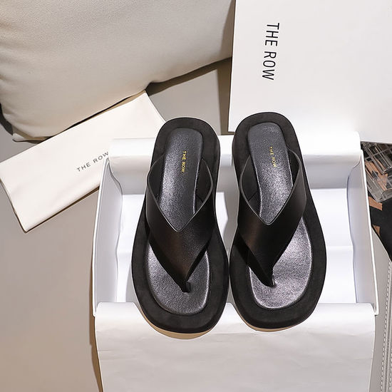 The Row Custom Leather Thick-soled Flip-flops