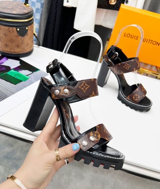 Louis Vuitton LV Retro High Heel Sandals Double Leather Outsole Quality Craft