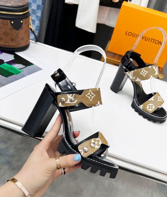 Louis Vuitton LV Retro High Heel Sandals Double Leather Outsole Quality Craft