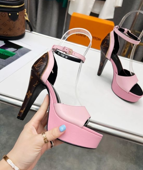 Louis Vuitton LV Premium Color Block Leather Upper Platform Heels