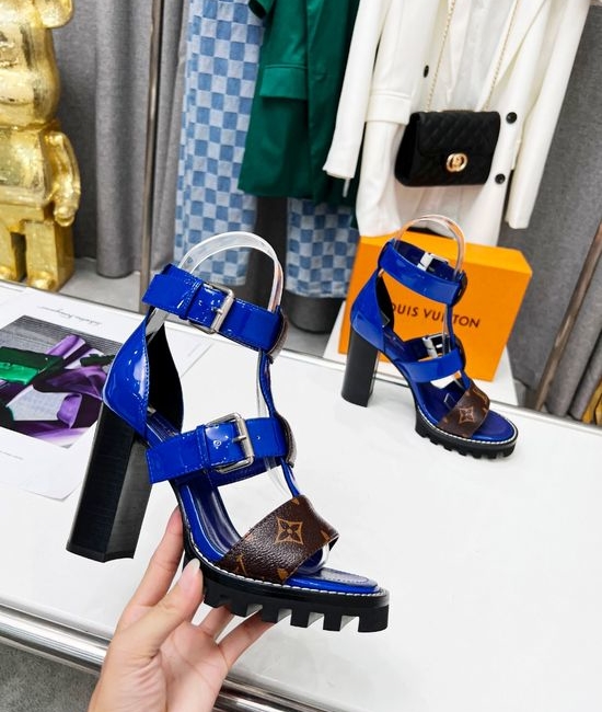 Louis Vuitton LV Stylish High Heel Sandals Premium Upper Delicate Buckle Design