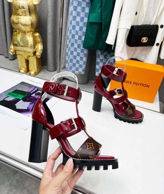 Louis Vuitton LV Stylish High Heel Sandals Premium Upper Delicate Buckle Design