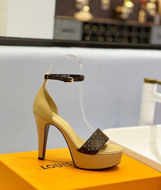 Louis Vuitton LV Elegant Color Block Leather Sole Platform Heels