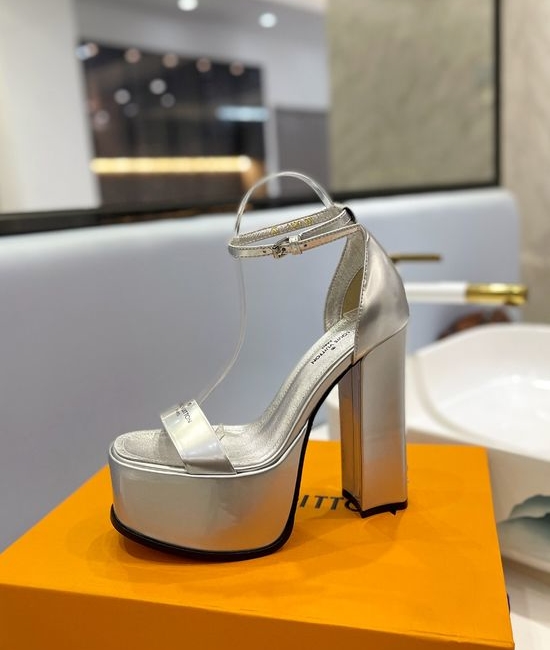 Louis Vuitton LV Classic Buckle High Heel Sandals Patent Leather Upper