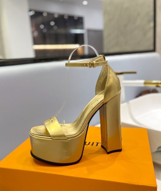 Louis Vuitton LV Classic Buckle High Heel Sandals Patent Leather Upper