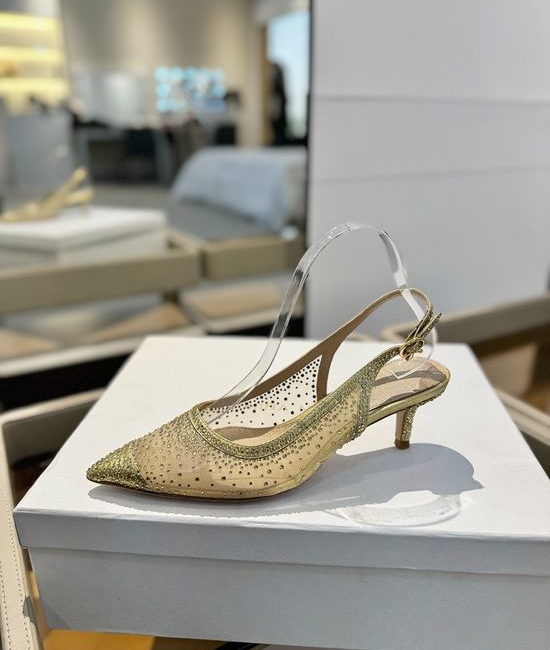 Gianvito Rossi Rhinestone Mesh Pointed Toe Stiletto Heel Sandals