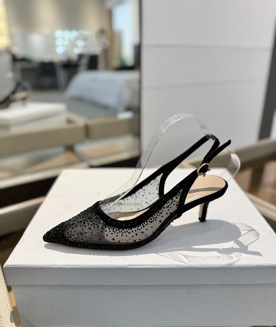 Gianvito Rossi Rhinestone Mesh Pointed Toe Stiletto Heel Sandals