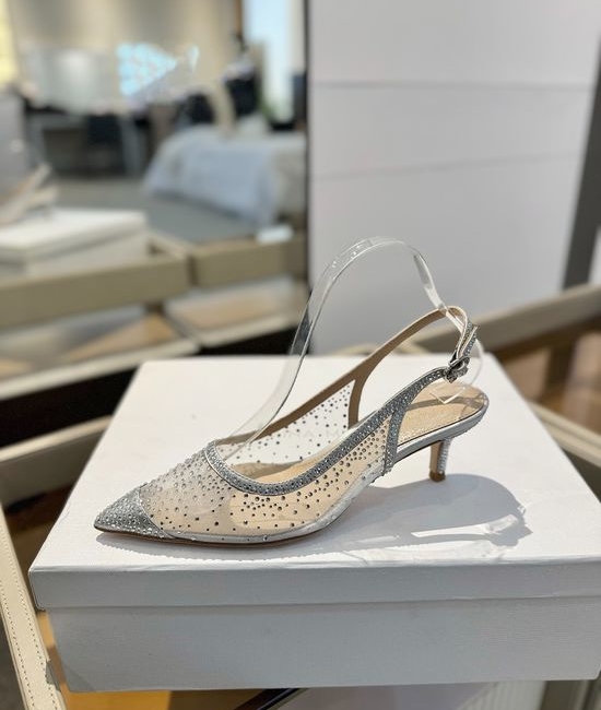 Gianvito Rossi Rhinestone Mesh Pointed Toe Stiletto Heel Sandals