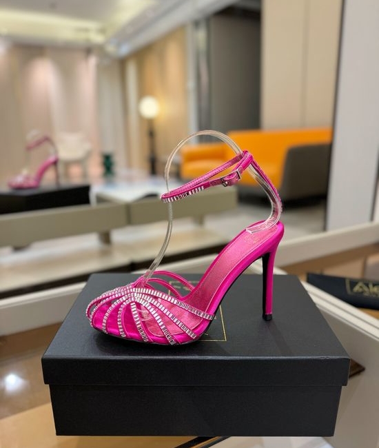 Alevi Milano Rhinestone Decorated Cutout High Heel Dress Sandals
