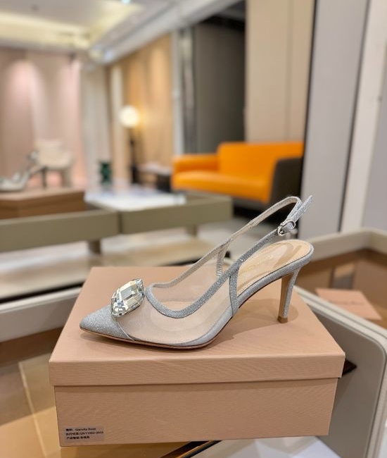Gianvito Rossi Gemstone Mesh High Heel Slide Sandals