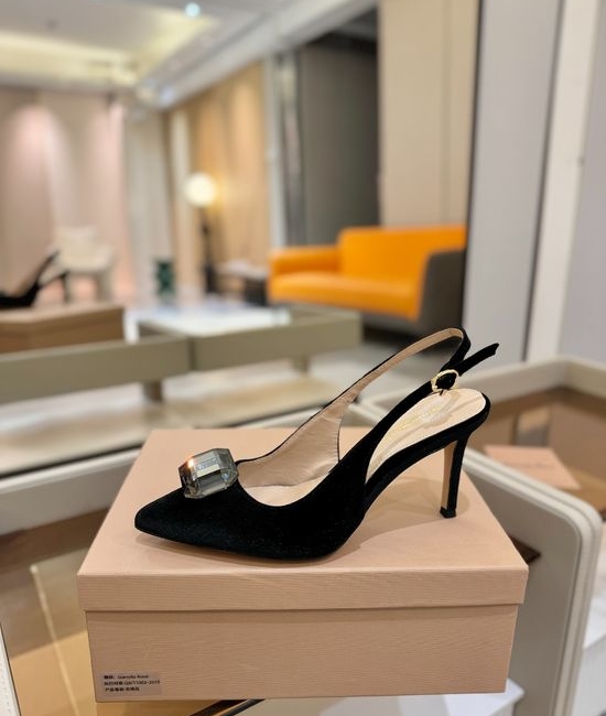 Gianvito Rossi Gemstone Velvet Patent High Heel Slide Sandals