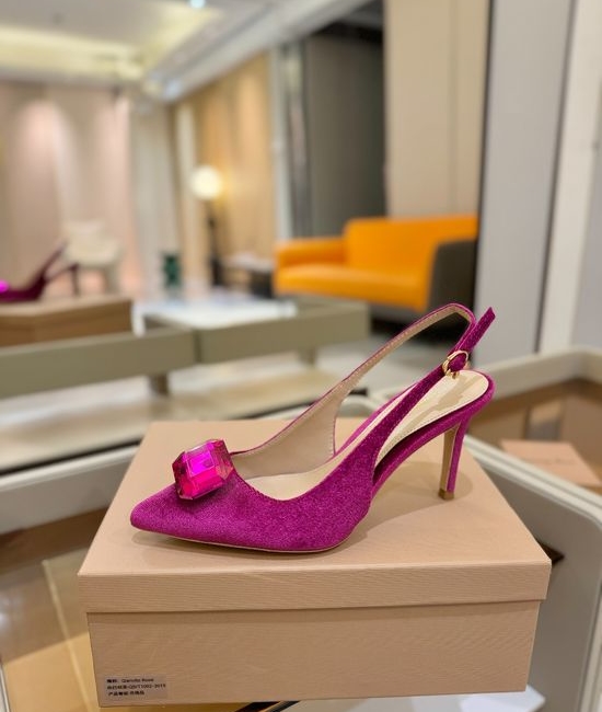 Gianvito Rossi Gemstone Velvet Patent High Heel Slide Sandals