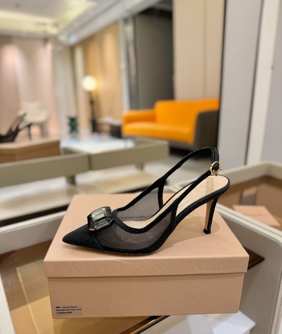 Gianvito Rossi Gemstone Mesh High Heel Slide Sandals
