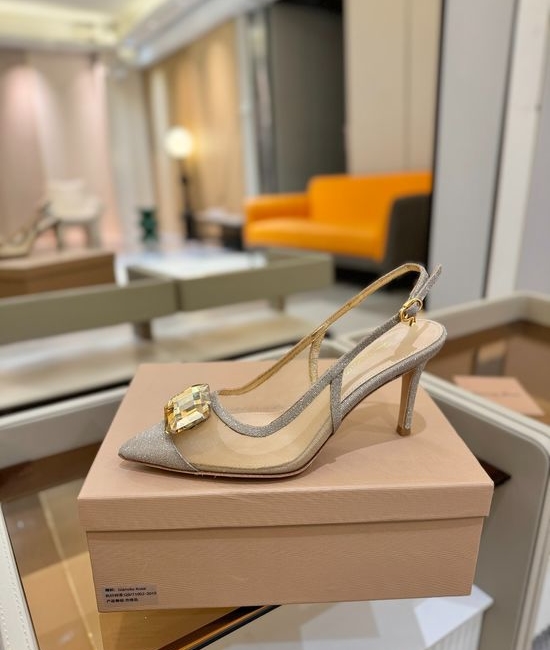 Gianvito Rossi Gemstone Mesh High Heel Slide Sandals