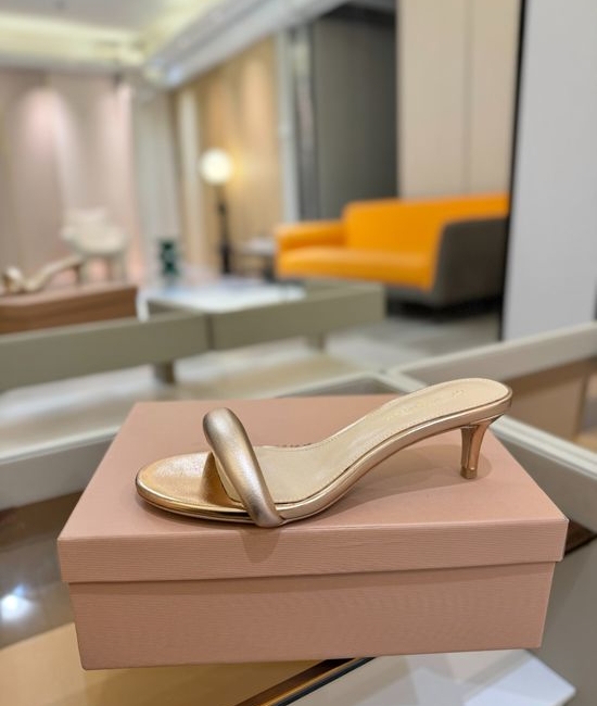 Gianvito Rossi Comfortable Low Heel Leather Sandals With Fine Details