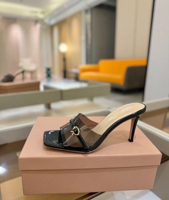 Gianvito Rossi Sleek Thin Strap Stiletto Heel Open Toe Mules