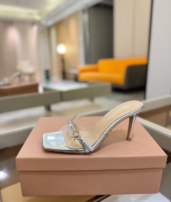 Gianvito Rossi Sleek Thin Strap Stiletto Heel Open Toe Mules