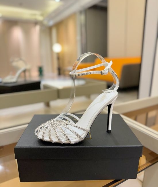 Alevi Milano Rhinestone Decorated Cutout High Heel Dress Sandals