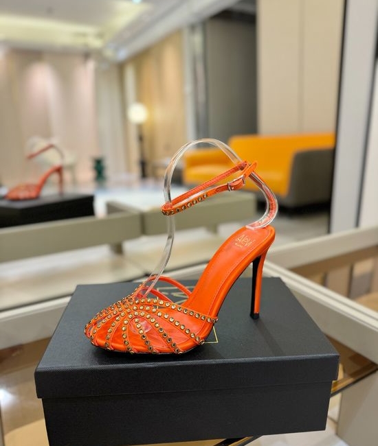 Alevi Milano Rhinestone Decorated Cutout High Heel Dress Sandals