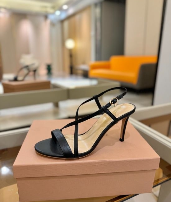 Gianvito Rossi Satin Upper High Heel Shoes with Genuine Leather Sole