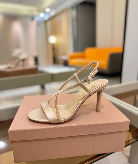 Gianvito Rossi Satin Upper High Heel Shoes with Genuine Leather Sole