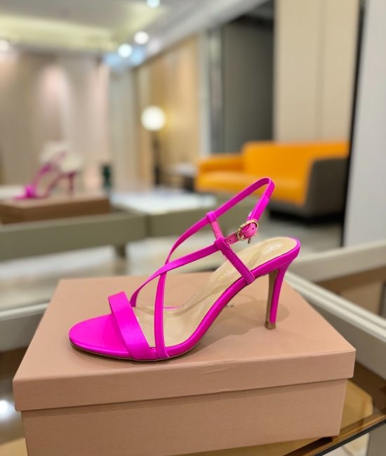 Gianvito Rossi Satin Upper High Heel Shoes with Genuine Leather Sole