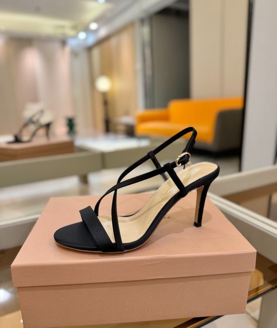Gianvito Rossi Satin Upper High Heel Shoes with Genuine Leather Sole