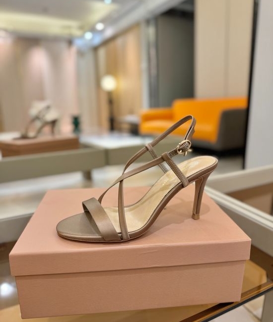 Gianvito Rossi Satin Upper High Heel Shoes with Genuine Leather Sole