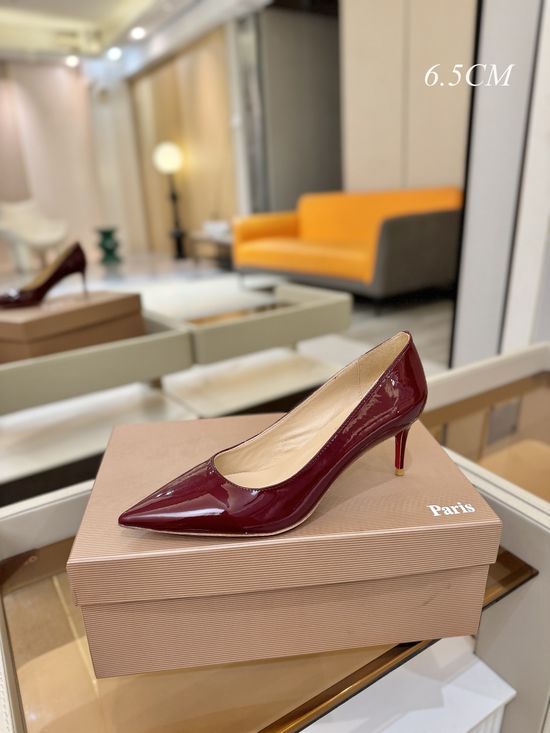 Christian Louboutine Patent Leather Classic Low Heel Comfortable Office Pumps