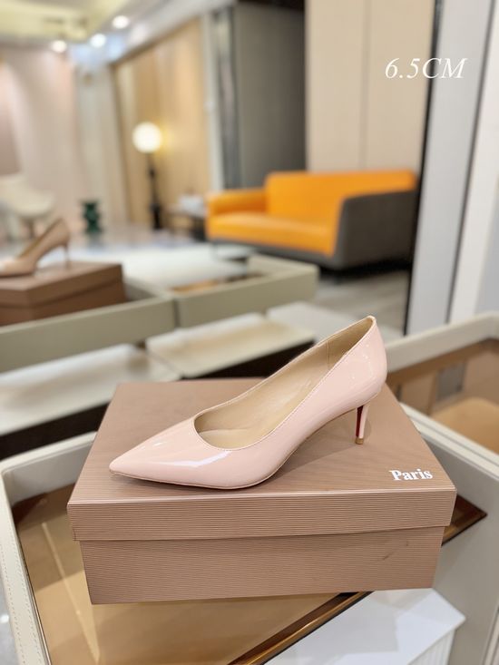 Christian Louboutine Patent Leather Classic Low Heel Comfortable Office Pumps
