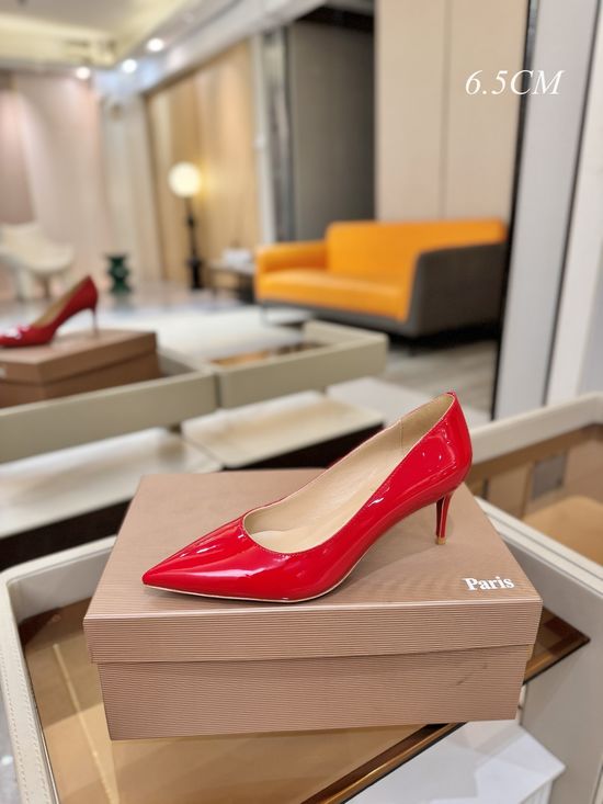Christian Louboutine Patent Leather Classic Low Heel Comfortable Office Pumps