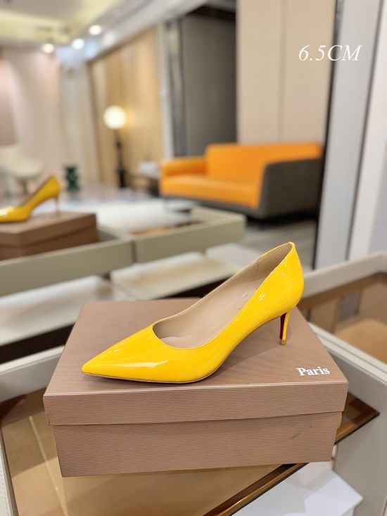 Christian Louboutine Patent Leather Classic Low Heel Comfortable Office Pumps