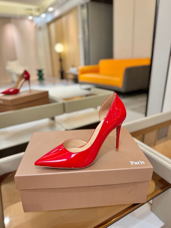 Christian Louboutine Classic Leather Pointed Toe Stiletto Heel Pumps